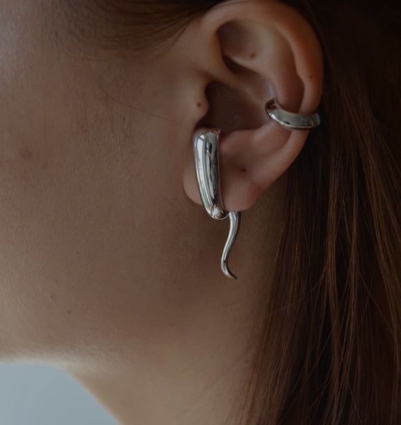 Gili bold sculptural earrings | Sterling Silver - White Rhodium - JOULALA