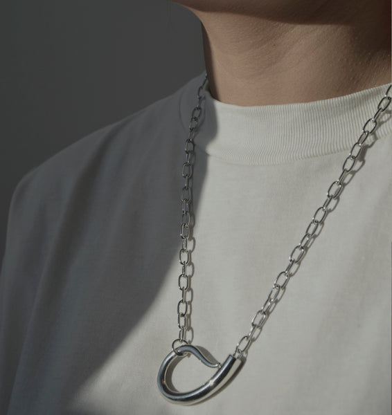 Oversized Karimata statement chunky necklace  | Sterling Silver - White Rhodium - JOULALA