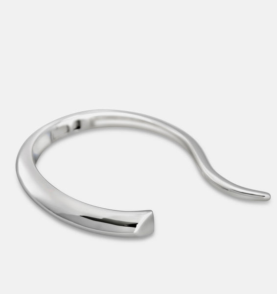 Sculptural bold recycled silver bangle handcrafted for modern women.