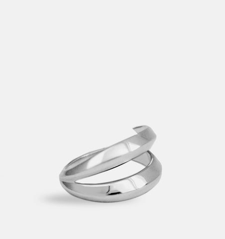 Sumatra two rows double coil ring in Sterling Silver - JOULALA